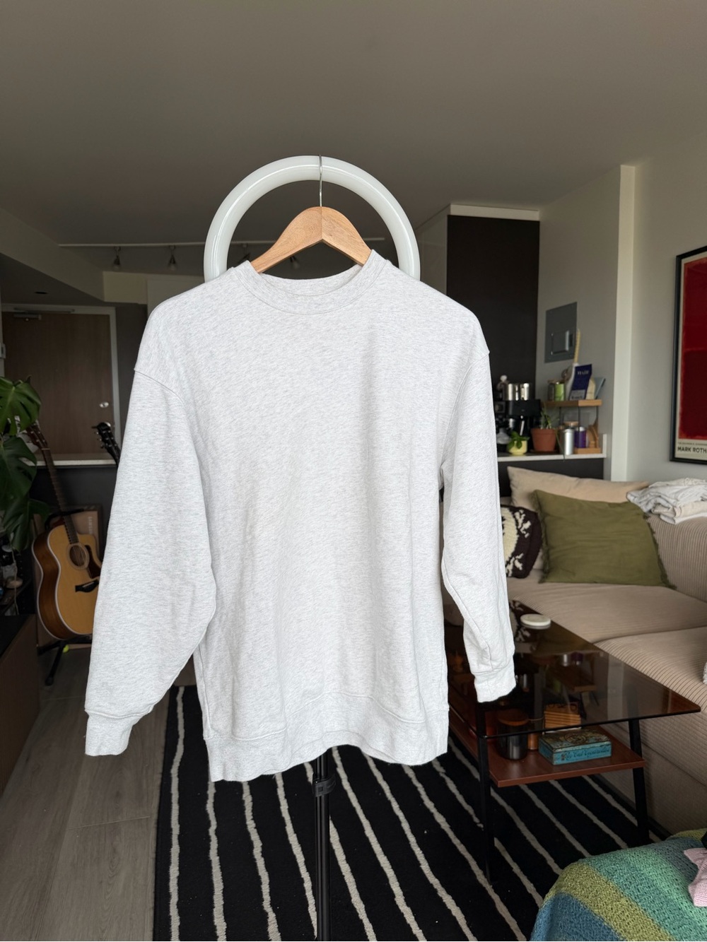 Aritzia Light Gray Crewneck Sweater